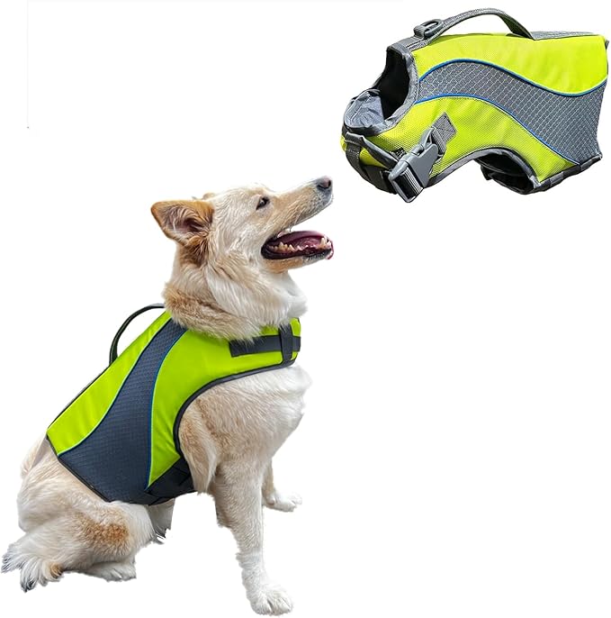 KONG HydroPro Dog Flotation Life Jacket Vest, Swimming Float Aid with Safety Handle, Adjustable Comfortable Durable Preser...