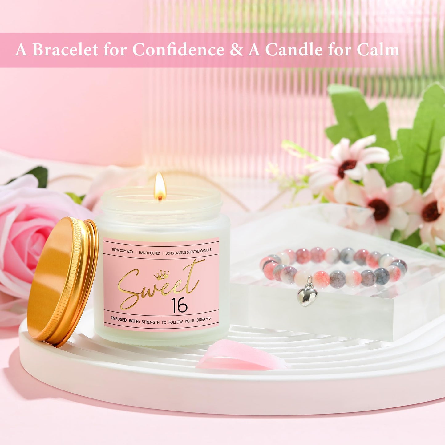 Sweet 16 Gifts for Girls Happy 16th Birthday Gifts for Girls Sweet Sixteen Gift for 16 Year Old Girl Trendy 2025 Pink 16 Year Old Girl Birthday Gift Ideas 16th Decoration for Granddaughter, Daughter