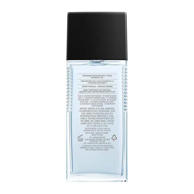 Adidas Ice Dive Body Fragrance 2.5 fl oz (Pack of 1), Notes of Lavender, Sandalwood, and Vanilla, Men's fragrance, Long lasting, Sporty fragrance, Travel size
