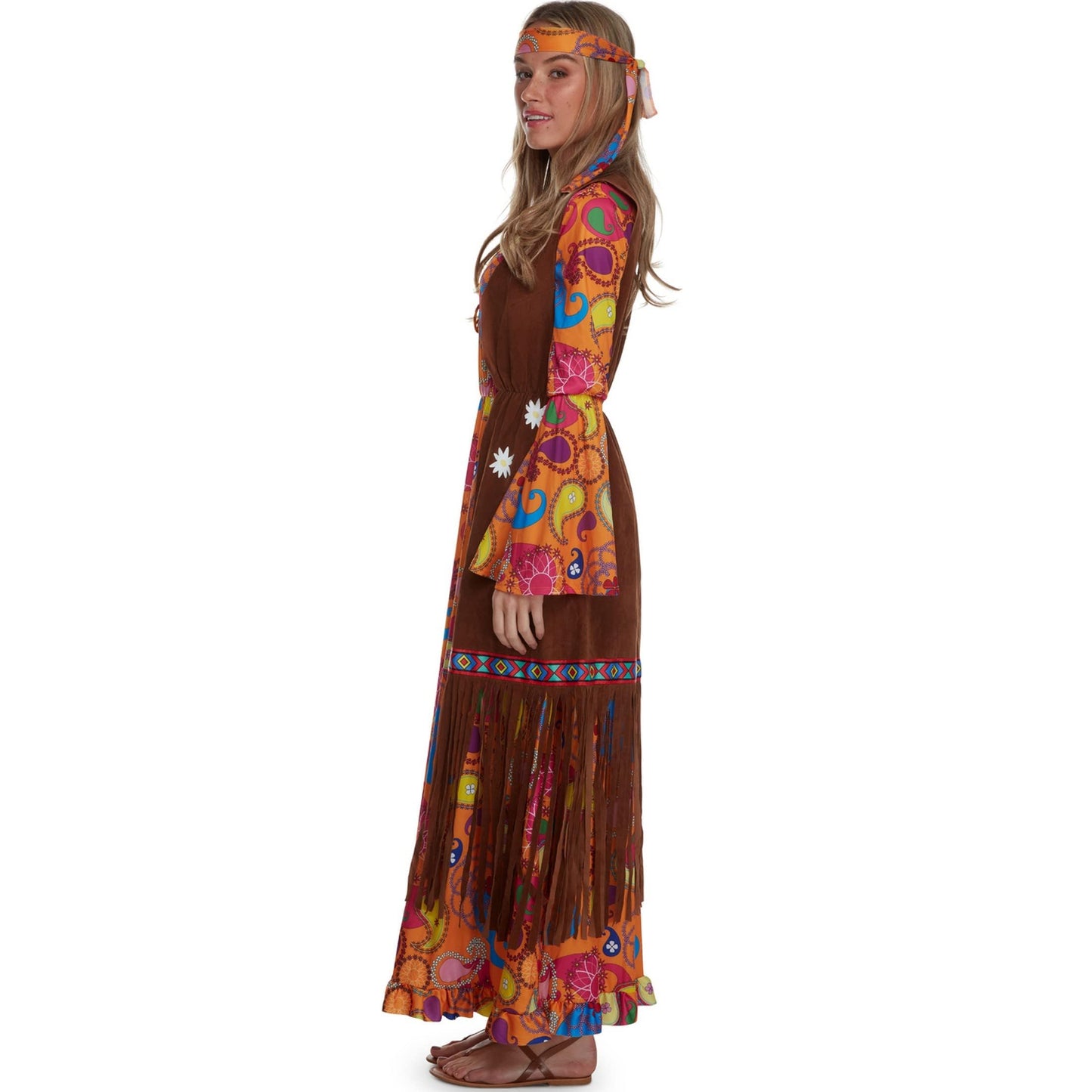 Morph 70s Costume For Women, Hippie Costume For Women, 70s Long Dress, Womens 60s Halloween Costumes, Large