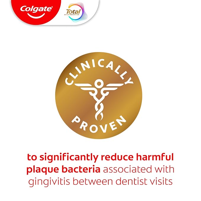 Colgate Total Plaque Pro Release Whitening Toothpaste Pack, Whitening Fluoride Toothpaste, Fights Plaque, Bad Breath, Tartar Buildup, and Helps Protect Teeth from Sensitivity, 2 Pack, 3.0 oz