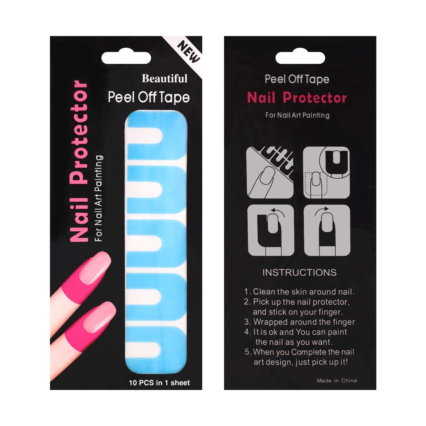 Outus 120 Pcs Nail Polish Protector for Fingers, U Shape Peel Off Nail Polish Finger Guards Barrier Stickers Cuticle Protector f