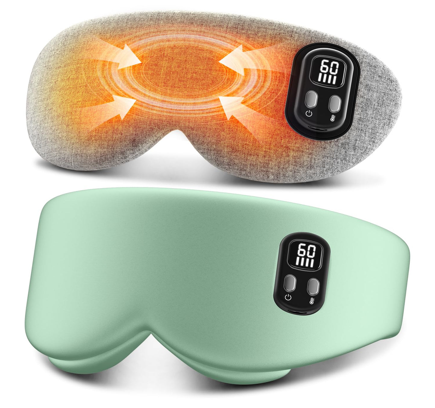 Heated Eye Mask - Cordless Eye Mask for Dry Eyes, Eye Relief, Improved Sleep, Timed Shutdown, 4 Temperature, Suitable for Women with Smaller Faces, Removable for Cleaning - Green