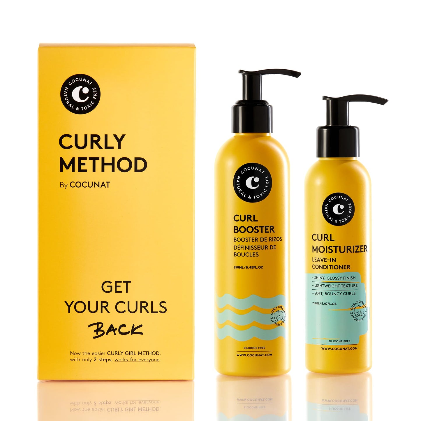 COCUNAT - Curly Method - Curly Hair Gel and Conditioner for Perfect Curls in 2 steps - Leave-in Moisturizer + Curl Booster - Moi