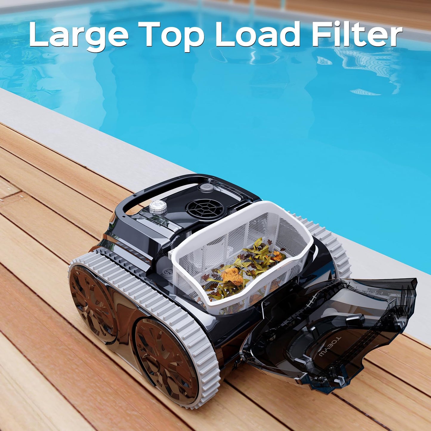 WYBOT S1SE Cordless Robotic Pool Cleaner, Pool Vacuum for Inground Pools with APP Support, Wall & Waterline Cleaning Up to 1,937sq.ft, 7 Cleaning Modes, 150Mins Runtime(BlackGrey)