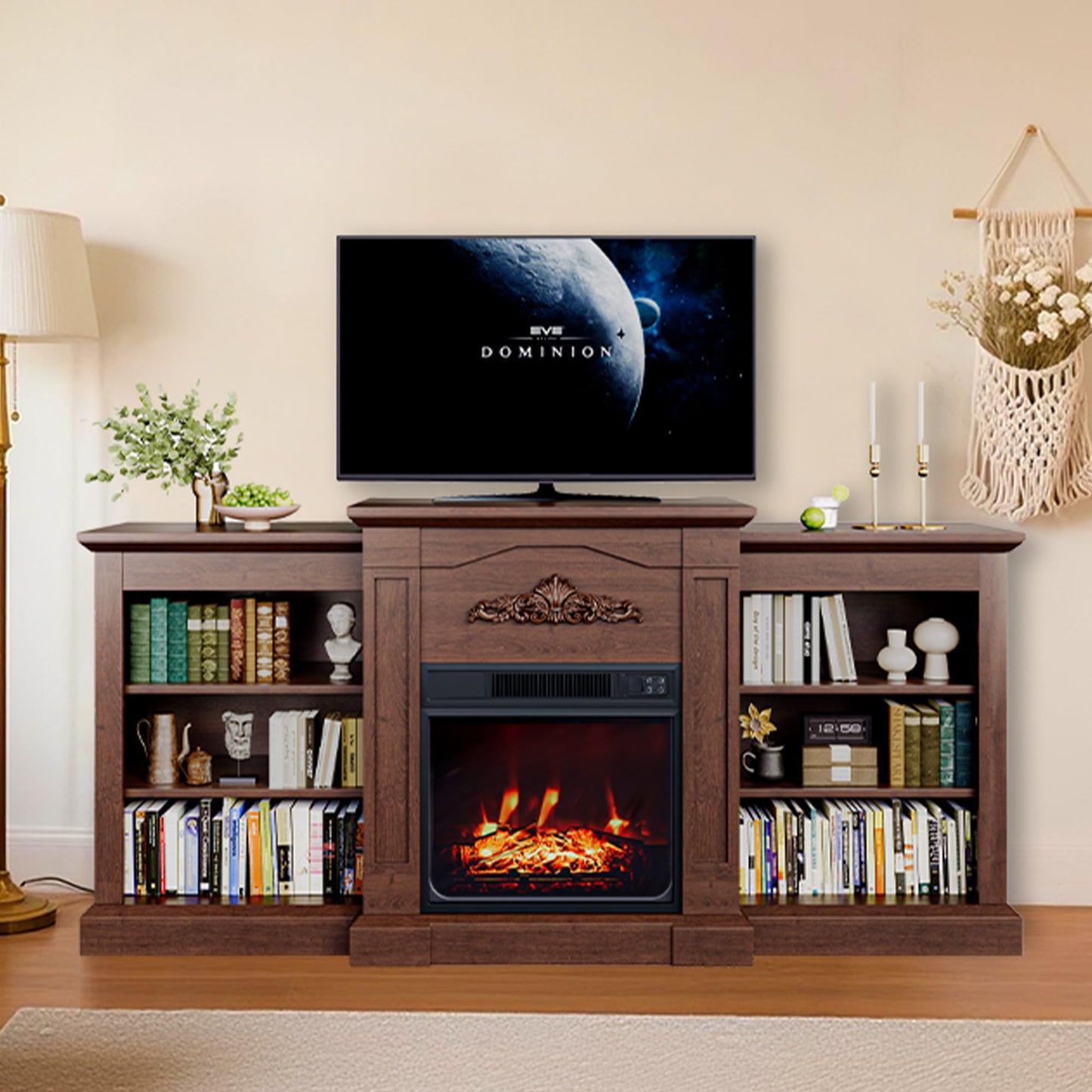 67" Recessed Electric Fireplace - 1500W WiFi Heater, 12 Flame Colors, Wall Mounted & Remote Control, Low Noise Insert for Living Room&Bedroom