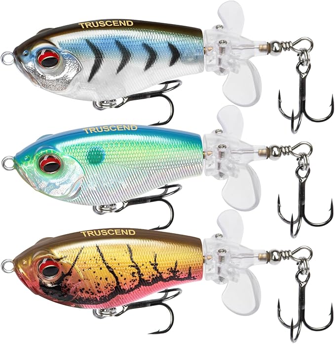 TRUSCEND Top Water Fishing Lures with BKK Hooks, Easy Catch Plopper Lure for Freshwater or Saltwater, Floating Lures for B...