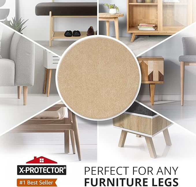 Felt Furniture Pads X-PROTECTOR 10 PCS - Premium 8” x 6” x 1/5” Heavy Duty Beige Felt Sheets! Cut Large Furniture Pads to The Size You Need - The Best Felt Floor Protectors for Any Hard Floor!
