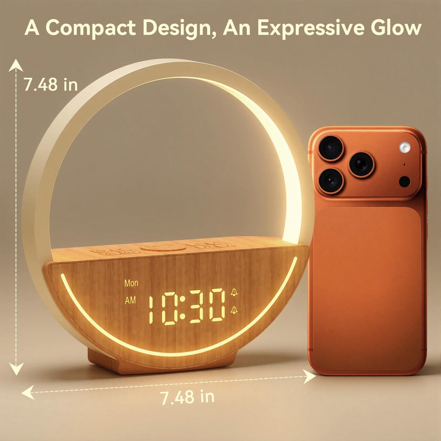 Vivilumens Sunrise Alarm Clock for Heavy Sleepers - Wake Up Light with Dawn Simulation, 20 Sleep Sounds, Dual Alarms Weekdays & Weekends, Sleep Aid, Touch Control Night Light, Ideal for Gifts