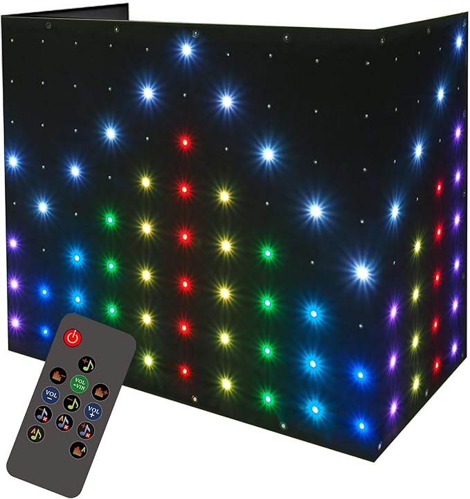 DJ Stage Light Pro 3.3x6.9ft LED Motion Drape Facade - Sound-Activated Rhythm Lights with Remote, 80+ Music Programs & 70 ...