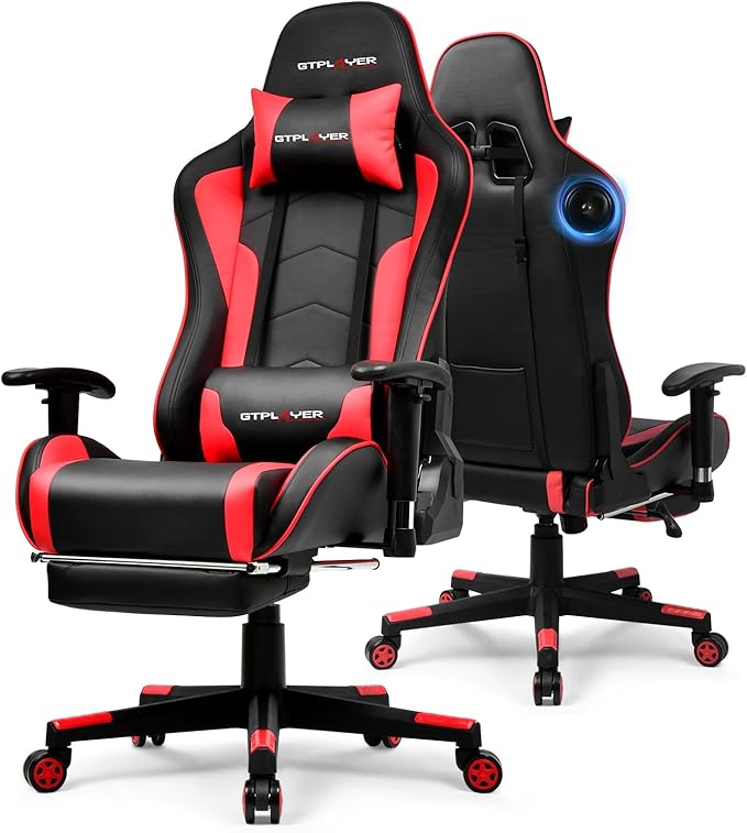 GTPLAYER Gaming Chair,Gamer Chair with Bluetooth and Adjustable Backrest,Seat Height Adjustable Computer Chairs with 3D Ar...