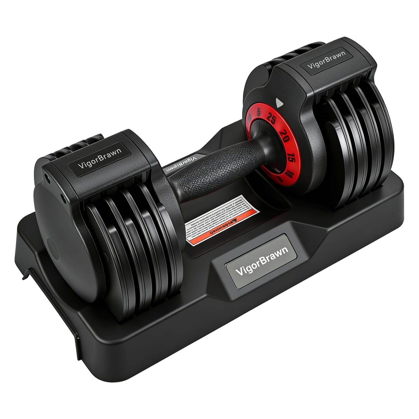 Adjustable Dumbbell 25LB, 2-in-1 Weight with Anti-Slip Handle, Fast Weight Adjustment for Home Gym, Strength Training for Men & Women, Single Dumbbell with Tray