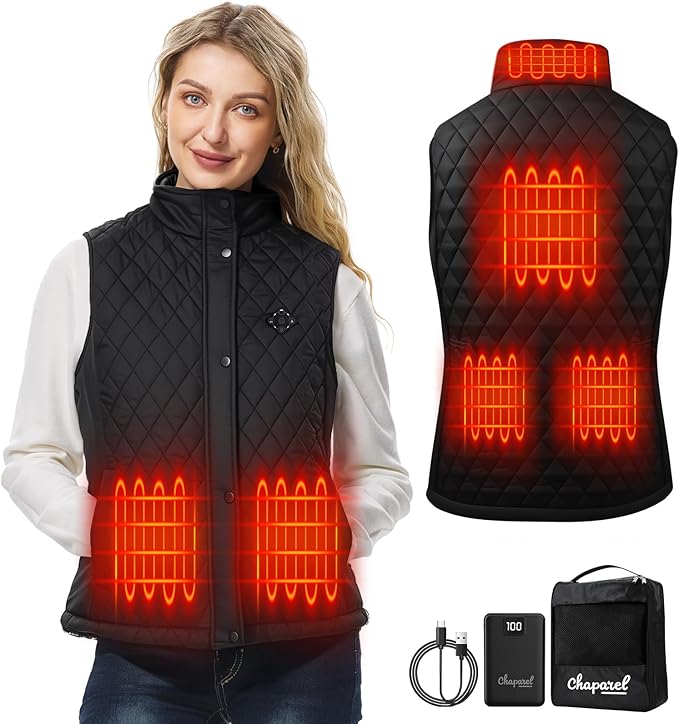 Women Heated Vest with Battery Pack, 16000mAh 7.4V Smart Rechargeable Heated Vests, Electric Lightweight Heating Vest Jacket