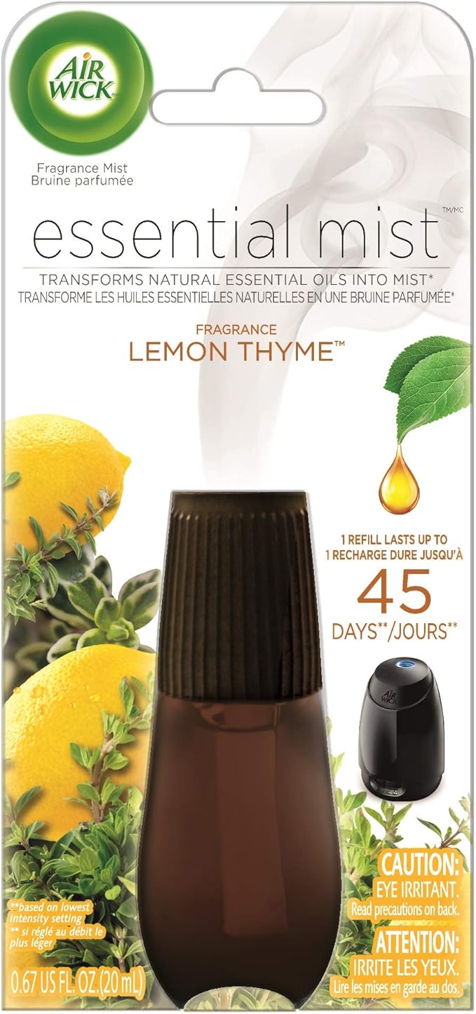Air Wick Essential Mist, Essential Oil Diffuser Refill, Lemon Thyme, 1ct, Air Freshener