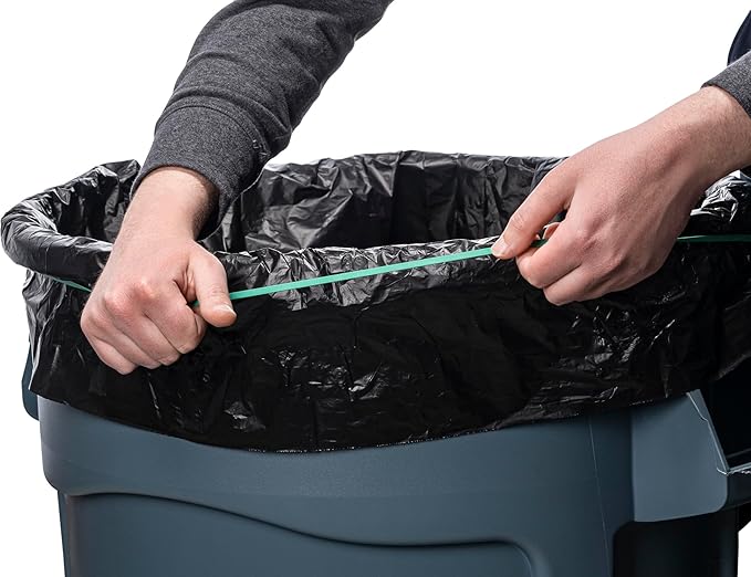 Rubber Bands for 55 Gallon Trash Cans – 12 Pack | Secure 55 Gallon Trash Bags | Heavy Duty, Durable, Stretchable, & Reusable for 55 Gal Garbage Cans