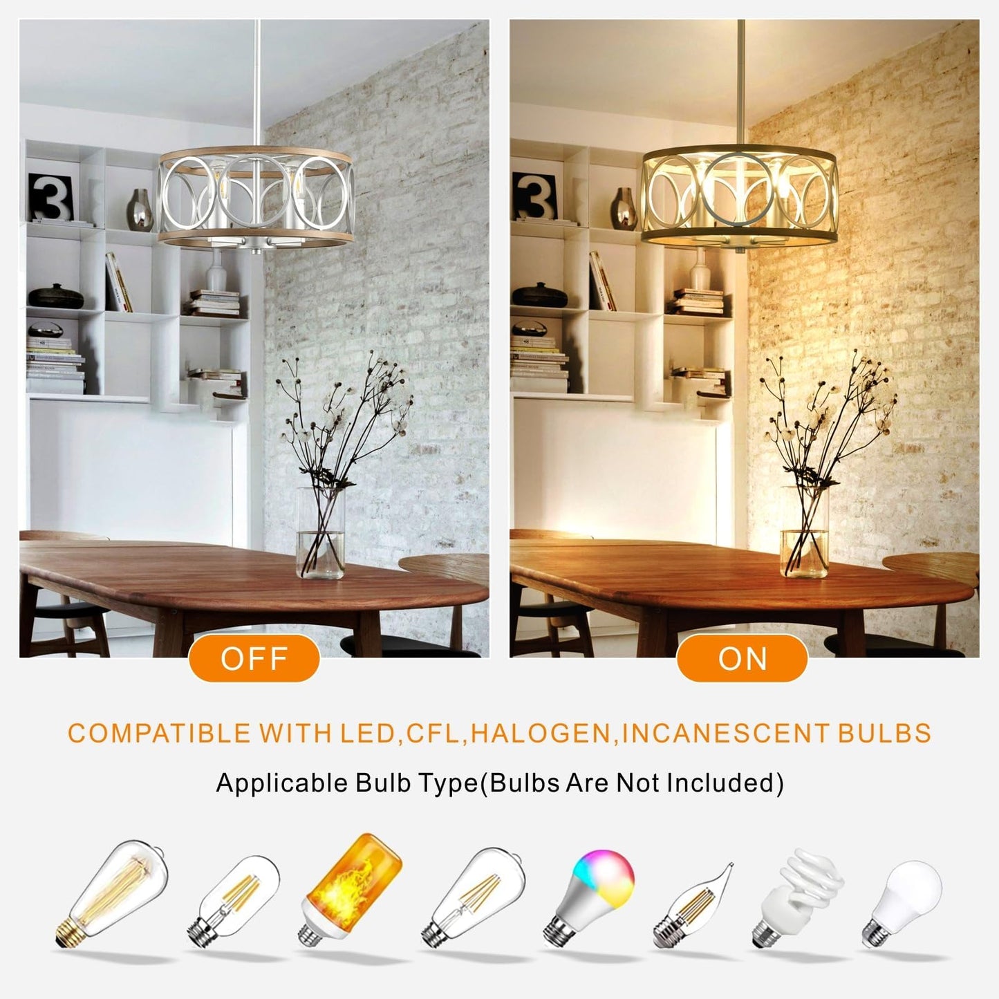 Guang Shuo Light Fixture Ceiling Mount,4-Light Farmhouse Metal Semi Flush Mount Ceiling Light Fixture 15.7" (Silver),Rustic Chandeliers for Living Room Bedroom Dining Room Entryway Hallway Kitchen