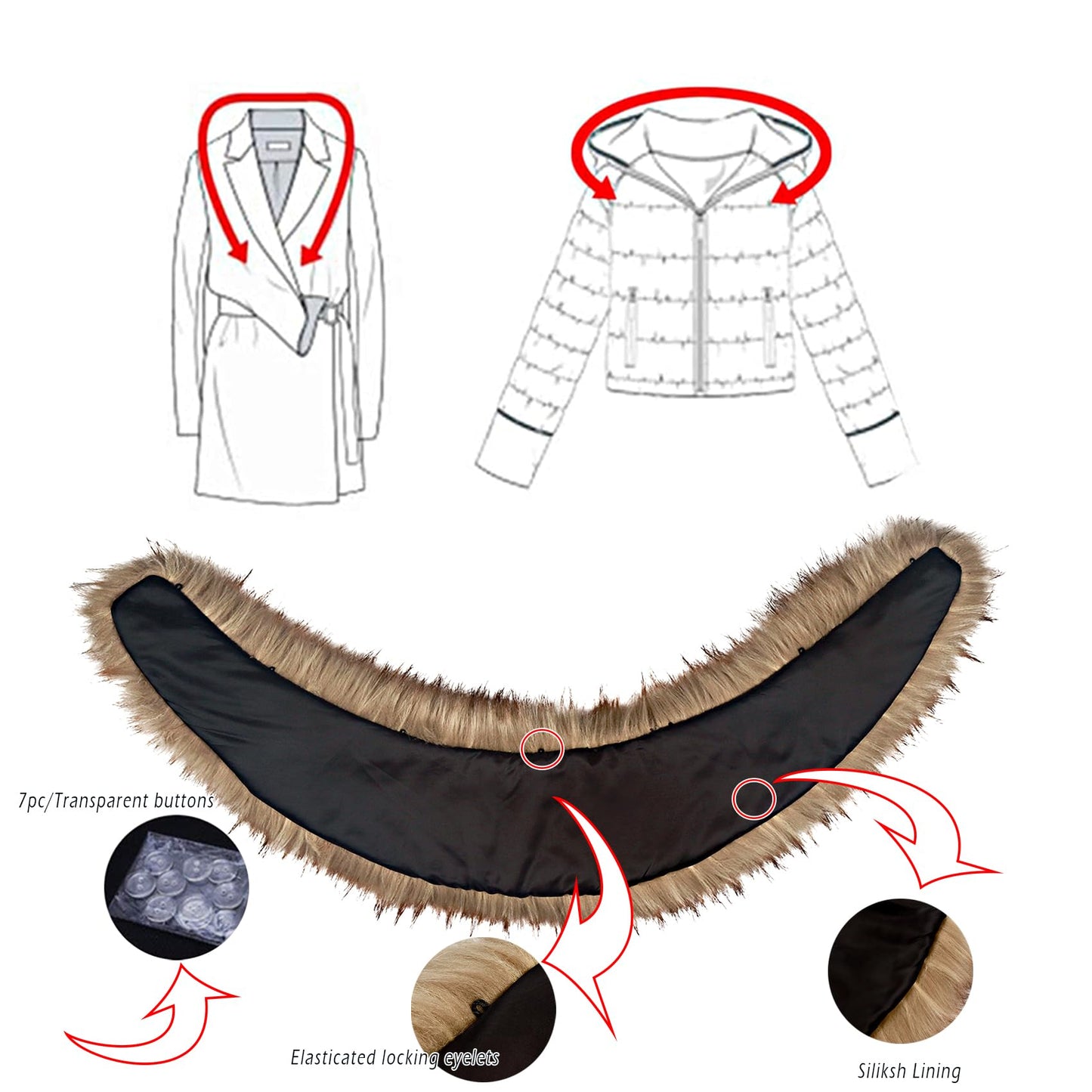 L'VOW Viking Faux Fur Collar Shawl Shoulder Fur Wrap Scarf Warrior Pirate Cosplay Costume Halloween Accessory for Women(Brown)