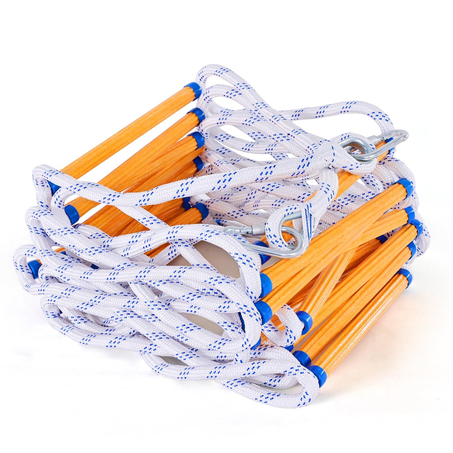 Emergency Fire Escape Ladder, 26.2FT Rope Ladder, Flame Resistant Safety Extension Ladders with 2 Hooks, Fast to Deploy Sturdy and Strong Portable and Reusable 2 Story,Weight Capacity up to 2000 LB