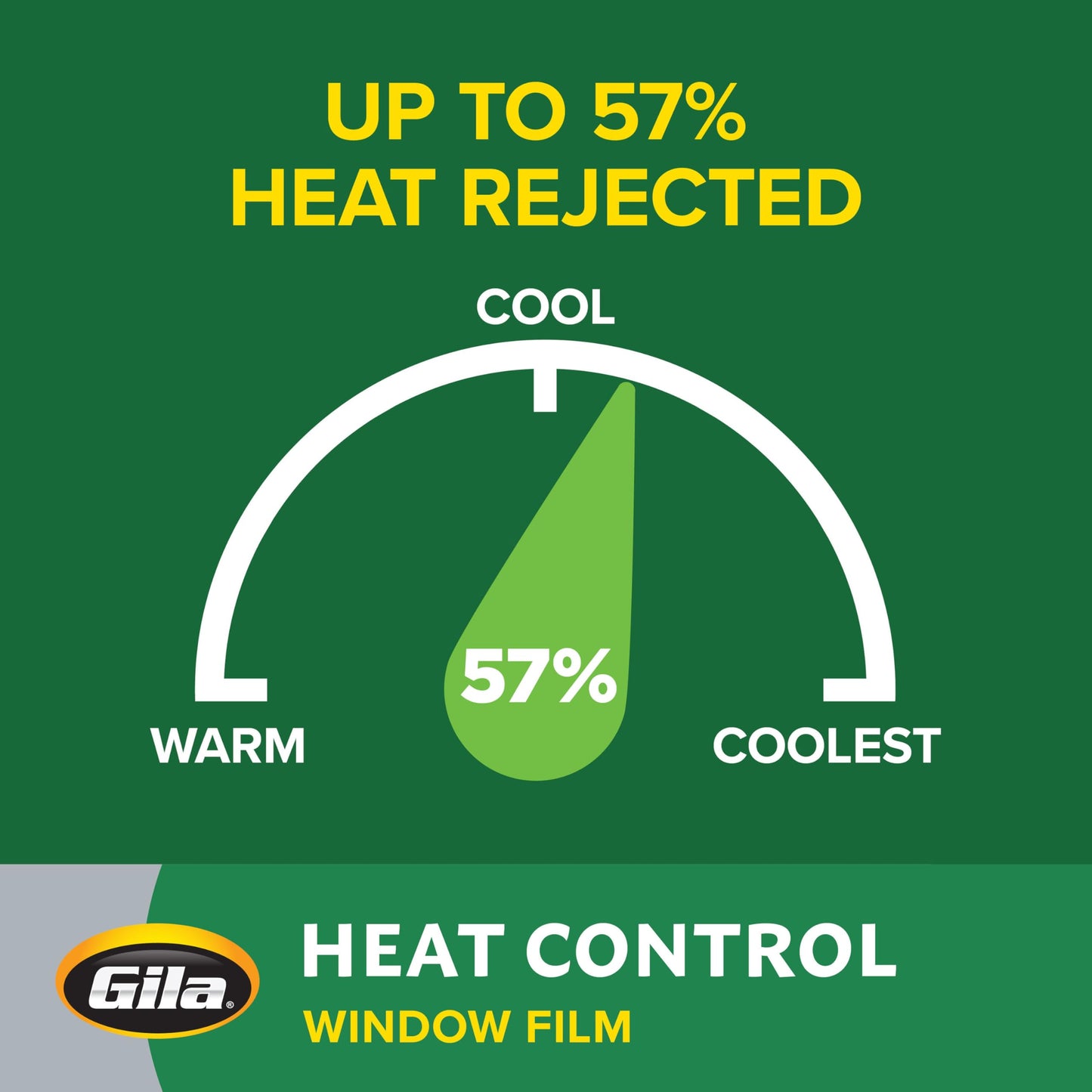 Gila Heat Control Light Gray Adhesive Residential DIY Window Film Sun Blocking 3ft x 15ft (36in x 180in)