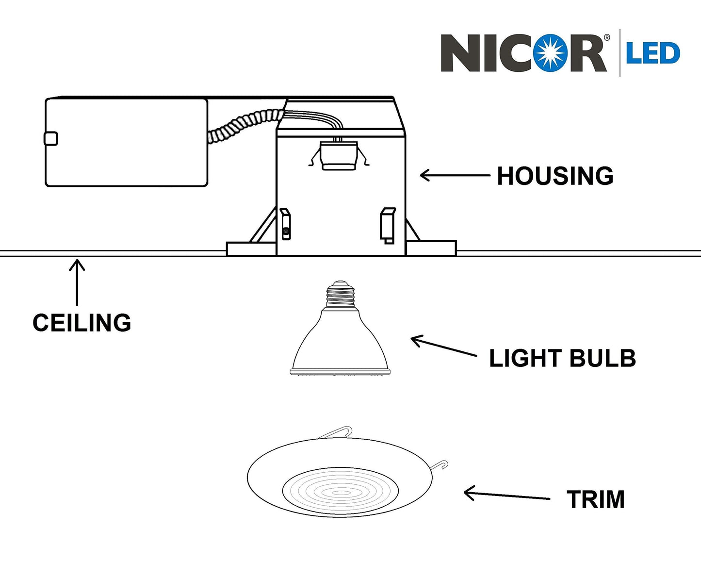 NICOR Lighting 6 inch Oil-Rubbed Bronze Recessed Shower Trim with Glass Fresnel Lens (17502OB)