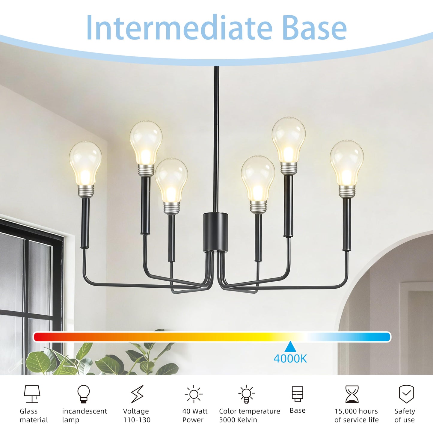 Hoimuv 100 Watt Incandescent Light Bulbs,Frosted Light Bulb, Garage Door Opener Incandescent Bulbs 100 Watt, Shatter Resistant Rough Service Light Bulb, Dimmable 100W A19 Shape