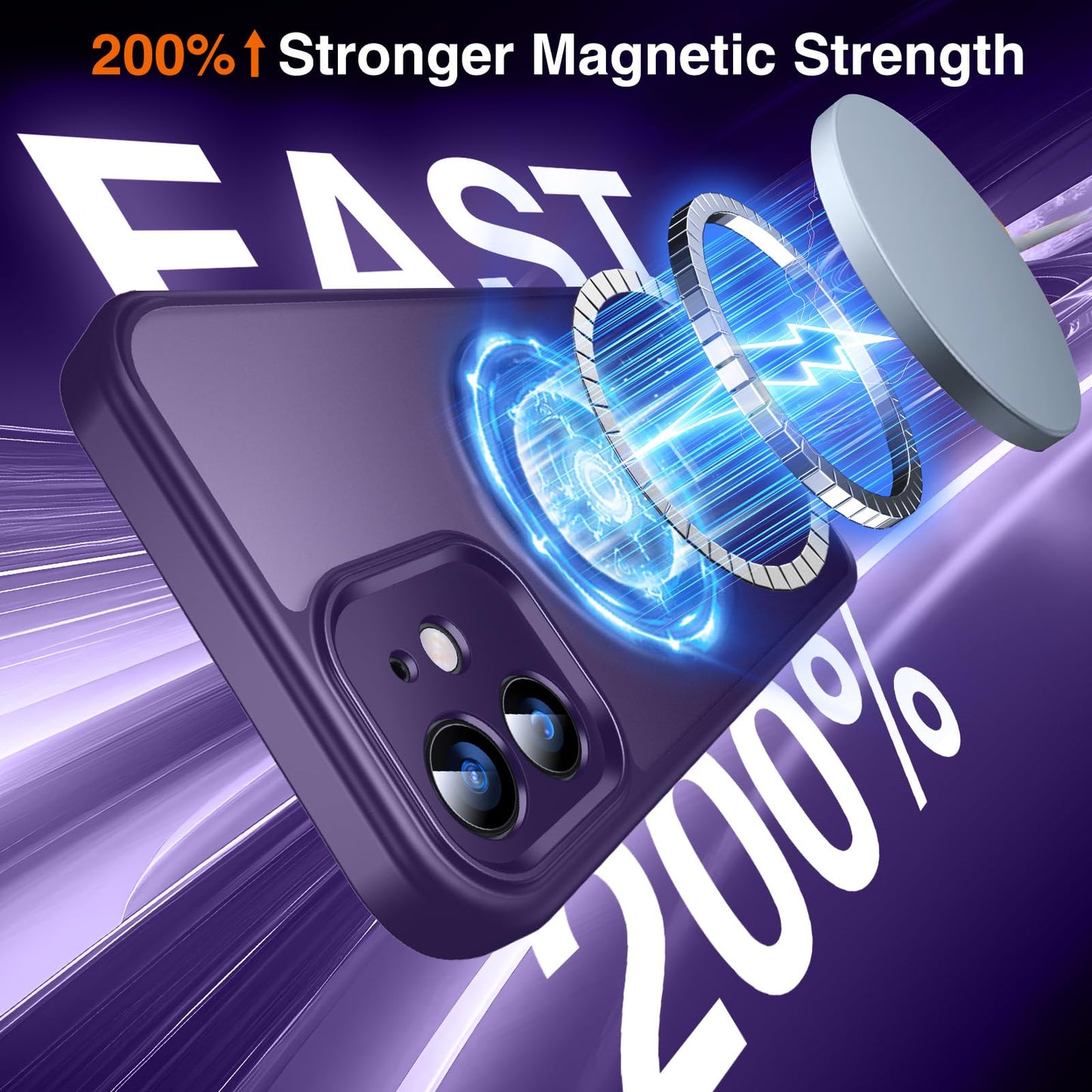 Chicfun 360 O-Ring Magstander For Iphone 12 Case, Iphone 12 Pro Case With Magnetic Stand Ring Holder [Compatible With Magsafe] [