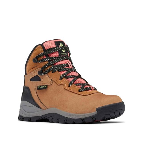 Columbia Womens Newton Ridge BC Nubuck Hiking Boot, Elk/Spring Yellow, 7.5