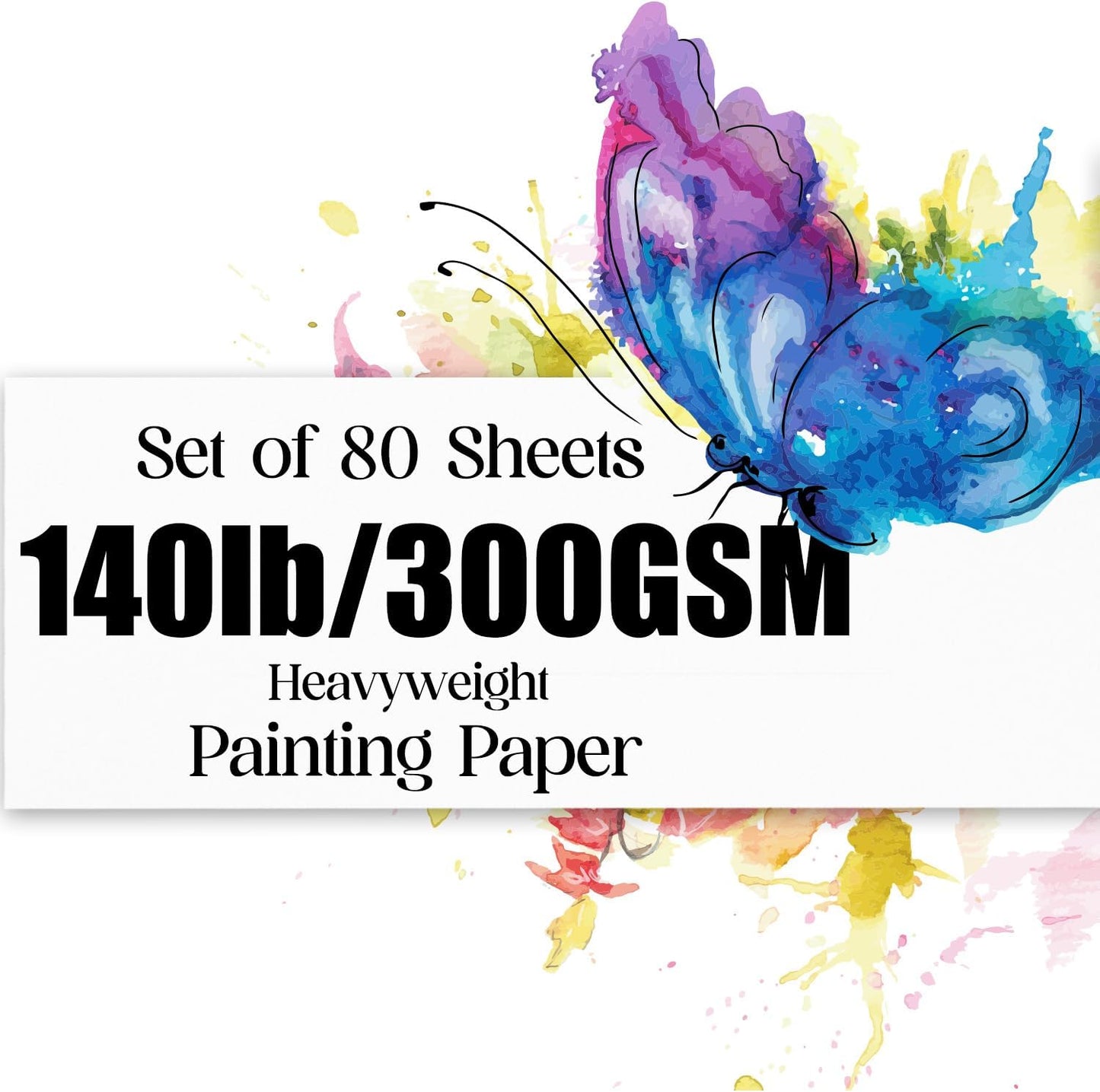 Watercolor Paper 5x7 inches 80 Sheets,Heavyweight Artist Paper 140lb/300GSM Cold Press Natural Cotton Paper for Students Artists Watercolor Drawing