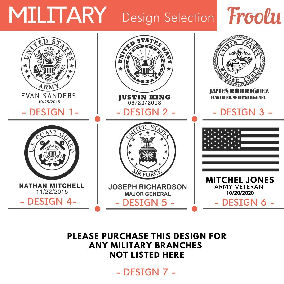 Personalized Whiskey Decanter Sets - For Military, Army, Navy, Air Force, Coast Guard, Marine - Active, Retired - Gift for Husband, Dad, Son - Custom Engraved Name, Rank, Date