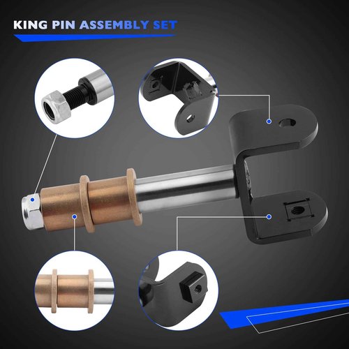 Misakomo Deluxe Golf Cart Front End Repair Kit - Compatible with 2004 Up Club Car Precedent Gas Electric - Replace 102357701 Front Wheel Hub King Pin Bearing Bushings Full Sets