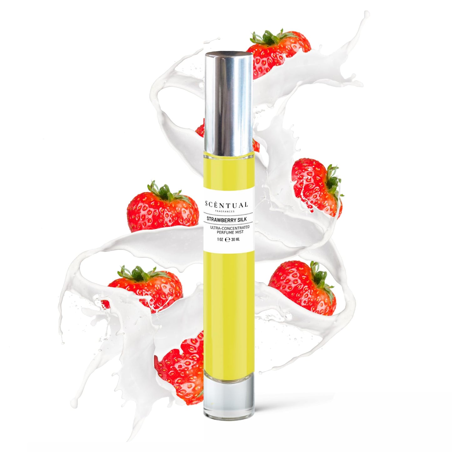 Scentual Fragrances, Luxury Perfume Oil, Ultra-Concentrated Women Roll-On Fragrance Oil, Long Lasting Rollerball Travel Mini Perfume, Vegan, Alcohol & Cruelty Free 10ml (Strawberry Silk)