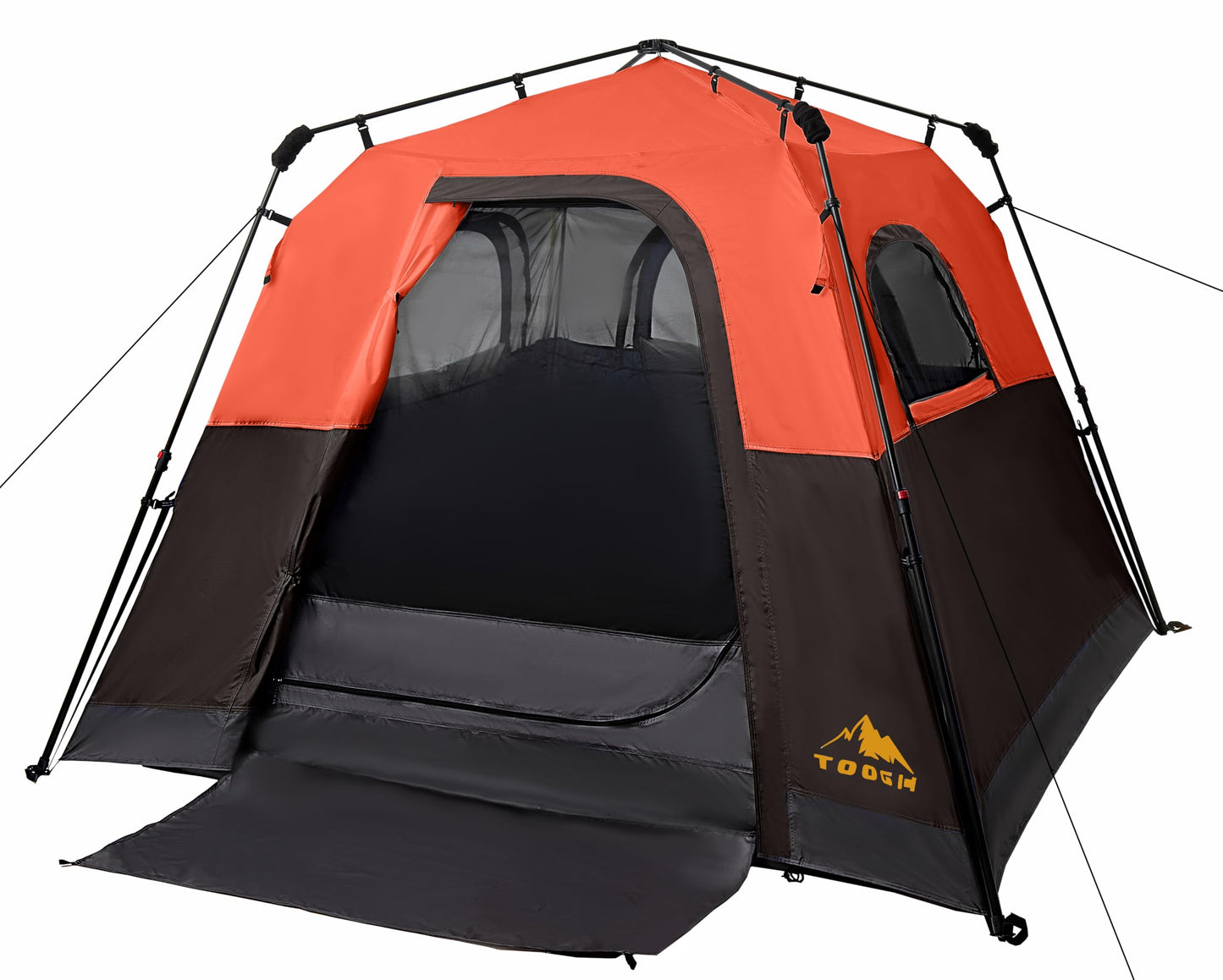 Toogh 3/4 Person Instant Tent for Family Camping, Outdoor Travel and Weekend Camping, Waterproof 8'x8'x67'' with Full Mesh Ceiling, 60 Second Pop Up Setup, Rainfly & Carry Bag Included