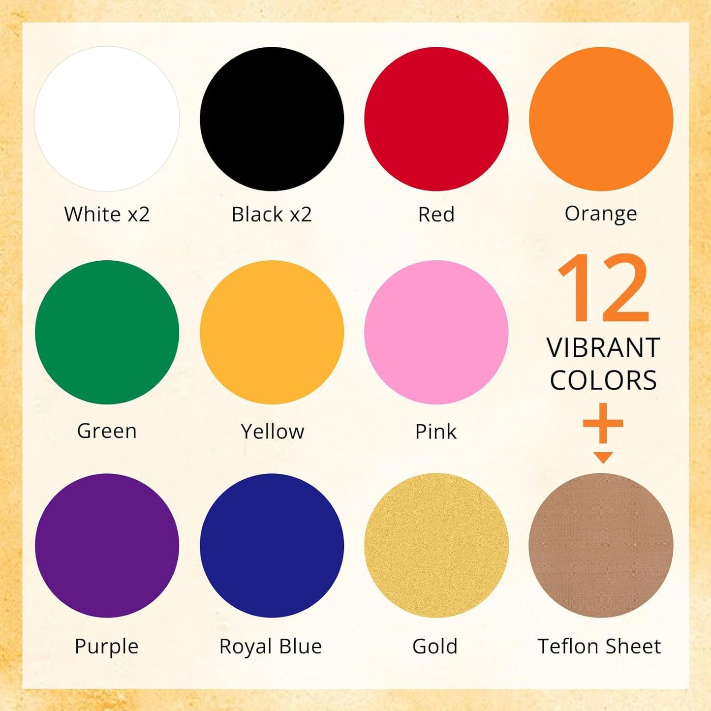 HTVRONT HTV Heat Transfer Vinyl -13 Pack HTV Vinyl Sheets, 12" x 10" Iron on Vinyl for T Shirts, 10 Assorted Premium Colors Heat Transfer Vinyl for All Cutting Machines