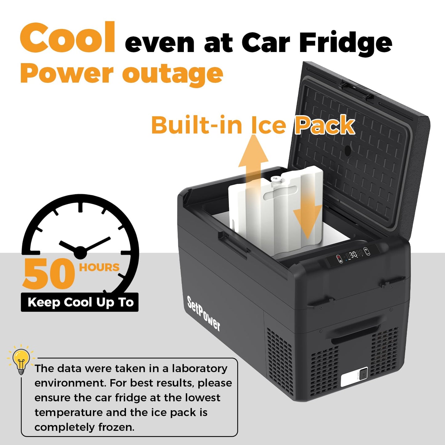 Setpower RF25 12V Refrigerator 27 Quart Portable Electric Cooler for Vehicles Car Freezer With 12/24V DC Car Refrigerator 12V Portable Fridge for Car Camping Truck Van RV SUV Road Trip Travel