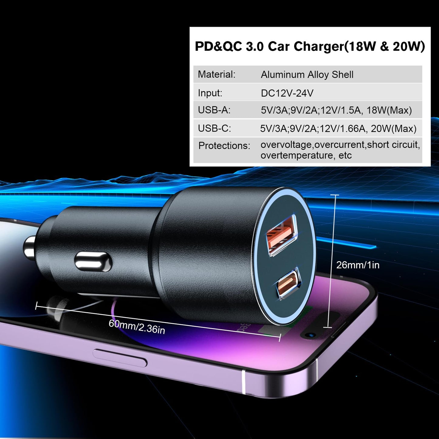 Magjieyx Multi Retractable Car Charger Station, Headrest 3 In 1 Charging Box Share Ride Dock For Backseat With Fast 36W Qc 3.0 C