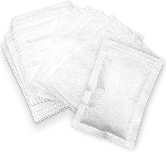 60 Packs Breathable Paper Bags, Zip Lock Storage Bags for Small Items, Silica Gel Beads, Desiccant, Jewelry, Samples, 4.3 by 6.3 Inch