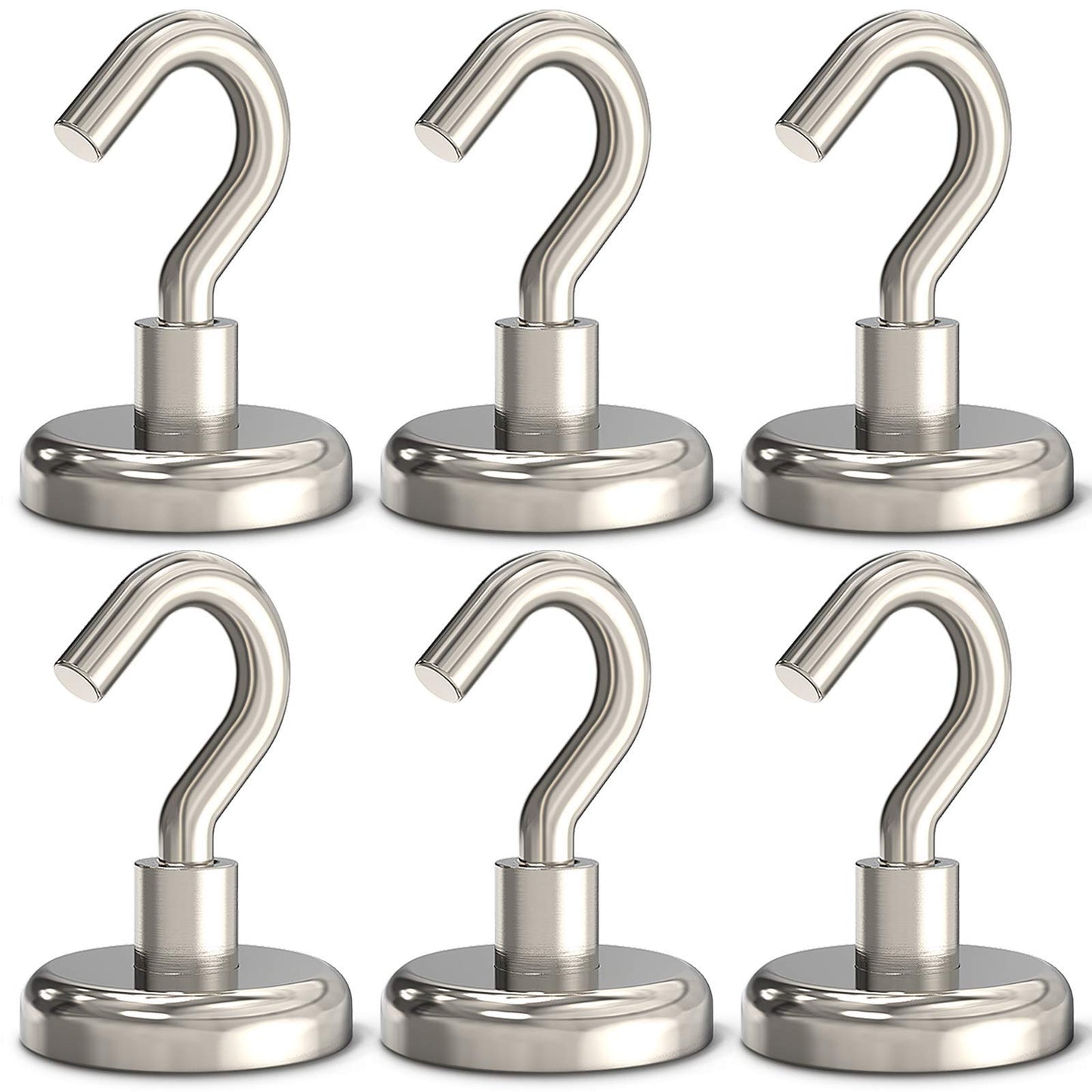 GREATMAG Magnetic Hooks Heavy Duty, 110 lbs Strong Magnet Hooks for Hanging, Magnet with Hook for Cruise, Refrigerator, Pack of 6