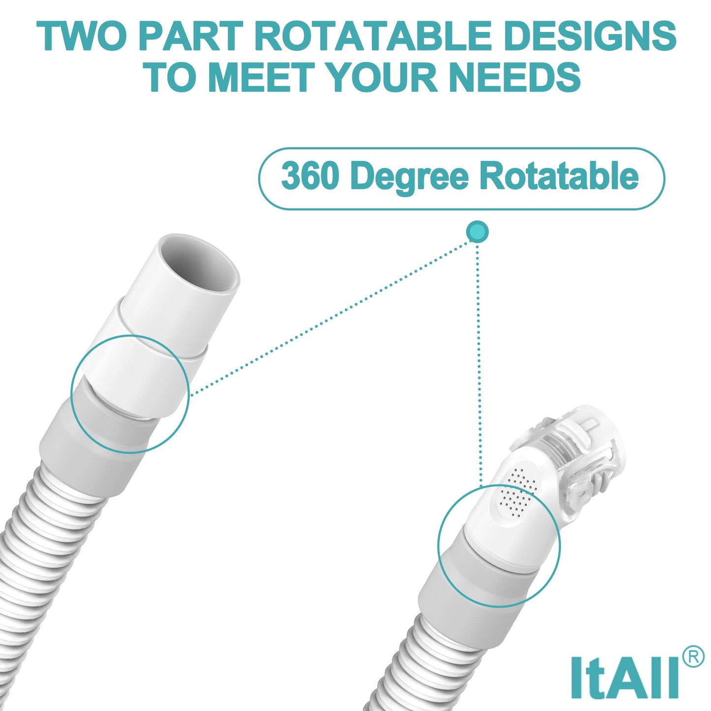 2PCS Hose Supplies for Airfit N20, Replacement Short Tube - ItAll Supplies for CPAP Users, F/SA H/SA Eligible
