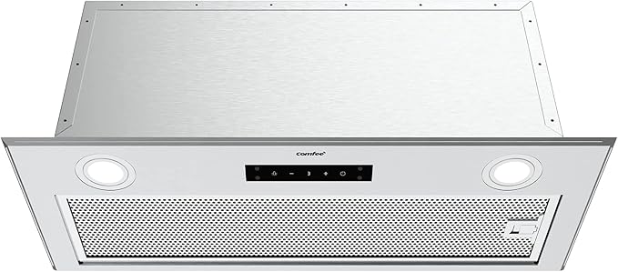 Comfee' Range Hood 27 inch, Built-in/Insert Vent Hood 450 CFM, 3 Speed Gesture Sensing & Touch Control Panel Stainless Ste...