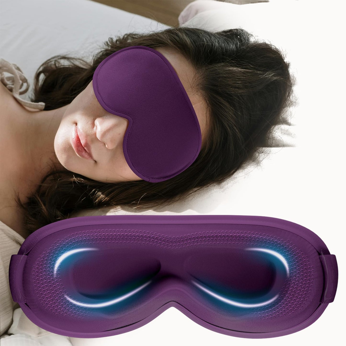 Weighted Eye Mask Cover for Sleeping - Eye Masks for Sleep with Adjustable Strap, Lash Extension Eye Covers for Women Men, 3D Contoured, Plane Travel Essentials, Blindfold for Meditation