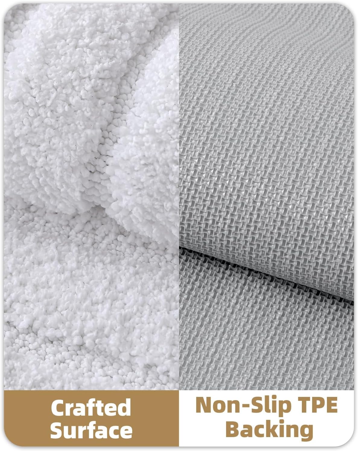 Color&Geometry Ultra Soft Bathroom Rugs Non Slip Washable,Absorbent Bath Mat Quick Dry,Premium Microfiber Plush Bathroom Rug for Bathtub and Shower Floor,White,24"x36"