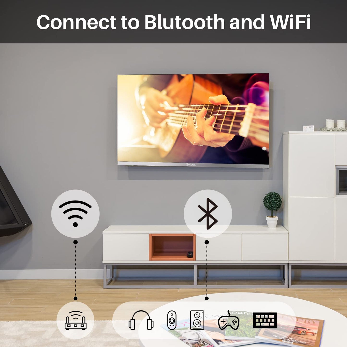 Sylvox Smart Rv Tv, 32 Inch Tvs With Dvd Player Built-In, 12 Volt For Rv Camper 1080P Fhd, Google Smart Free Download Apps, Supp