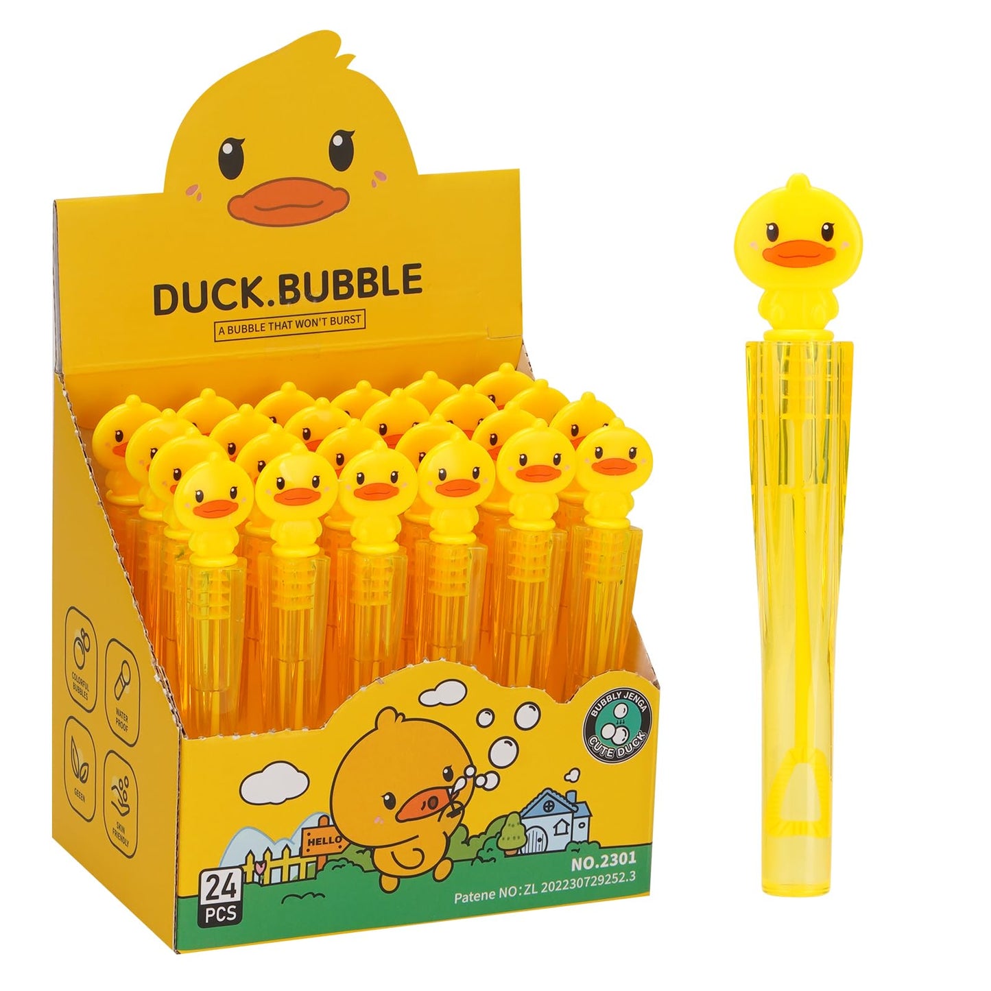 Duck Party Favors Bubble Wands for Kids Rubber Duck Toy Series Birthday Presents Giveaways Little Ducky Bubbles Blowing Toys