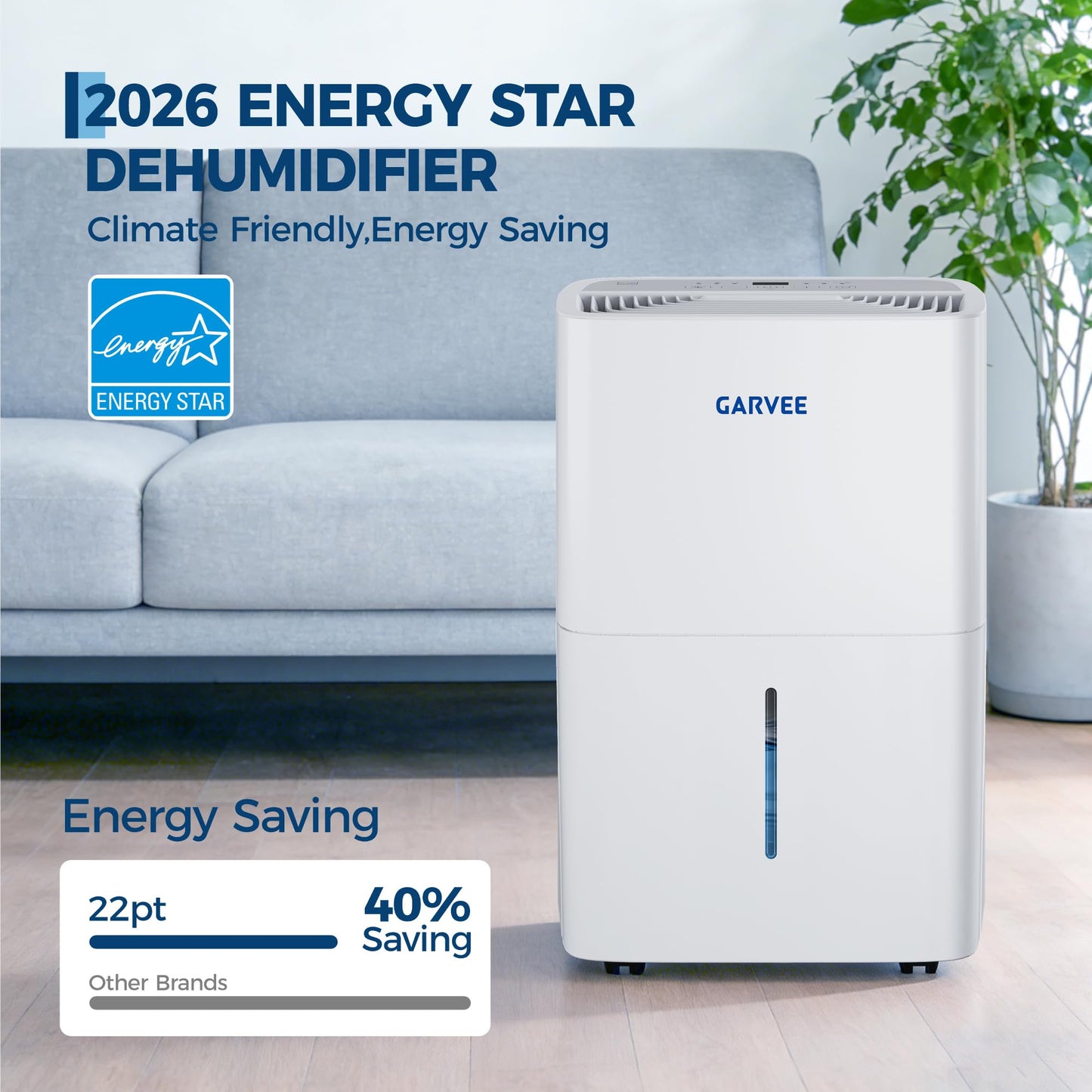 GarveeLife 22 Pints Dehumidifier for Home/Basement/Bathroom/Bedroom, 3000 Sq. Ft with Energy Star Certified Auto Defrost, 24H Timer, Auto Shut Off