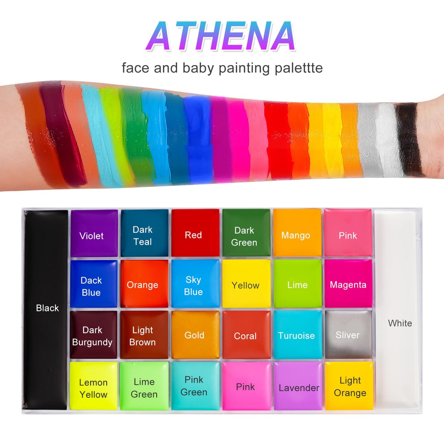 UNIFULL 26 Colors Professional Face Body Paint Kit, Oil Face & Body Paint Kit for Halloween,including 26 Colors Face Paint/Paint Stick/ Brushes/ Special Effects Sticker for Halloween/Fake Blood(Set 2)