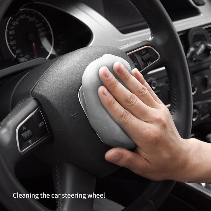 CLICK CLEAN Cleaning Kit, 1 x Cleaning Gel for Car Interior and Keyboard, 2 X Cleaning Mist 1 Microfiber Cloth and 1 Glass Wipe Included