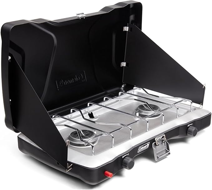 Coleman Triton+ 2-Burner Propane Camping Stove with InstaStart Ignition, Portable Camping Cooktop with 2 Adjustable Burner...