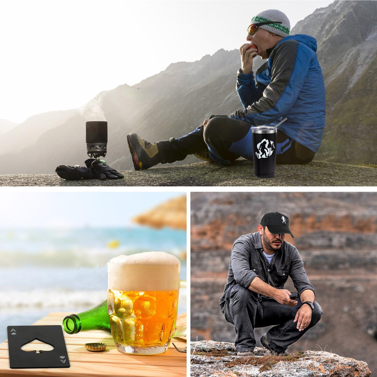 SAIWEILAI ONLINE 8 Pieces Big foot Gift Sasquatch Gifts for Men Sasquatch Lovers Gift Dad Grandpa Birthday Gifts Box Set with Insulated Tumbler Baseball Cap Socks (Sasquatch)