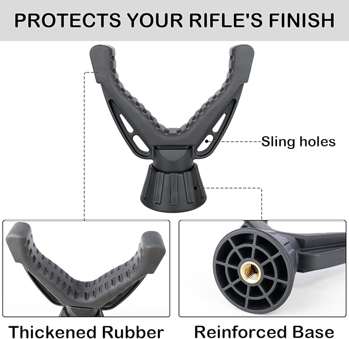 360° Rotating V Yoke Shooting Rest for Rifle Compatible with Shooting Stick Hunting Tripod, Gun Tripod and Monopod for Hunting & Outdoor Activities