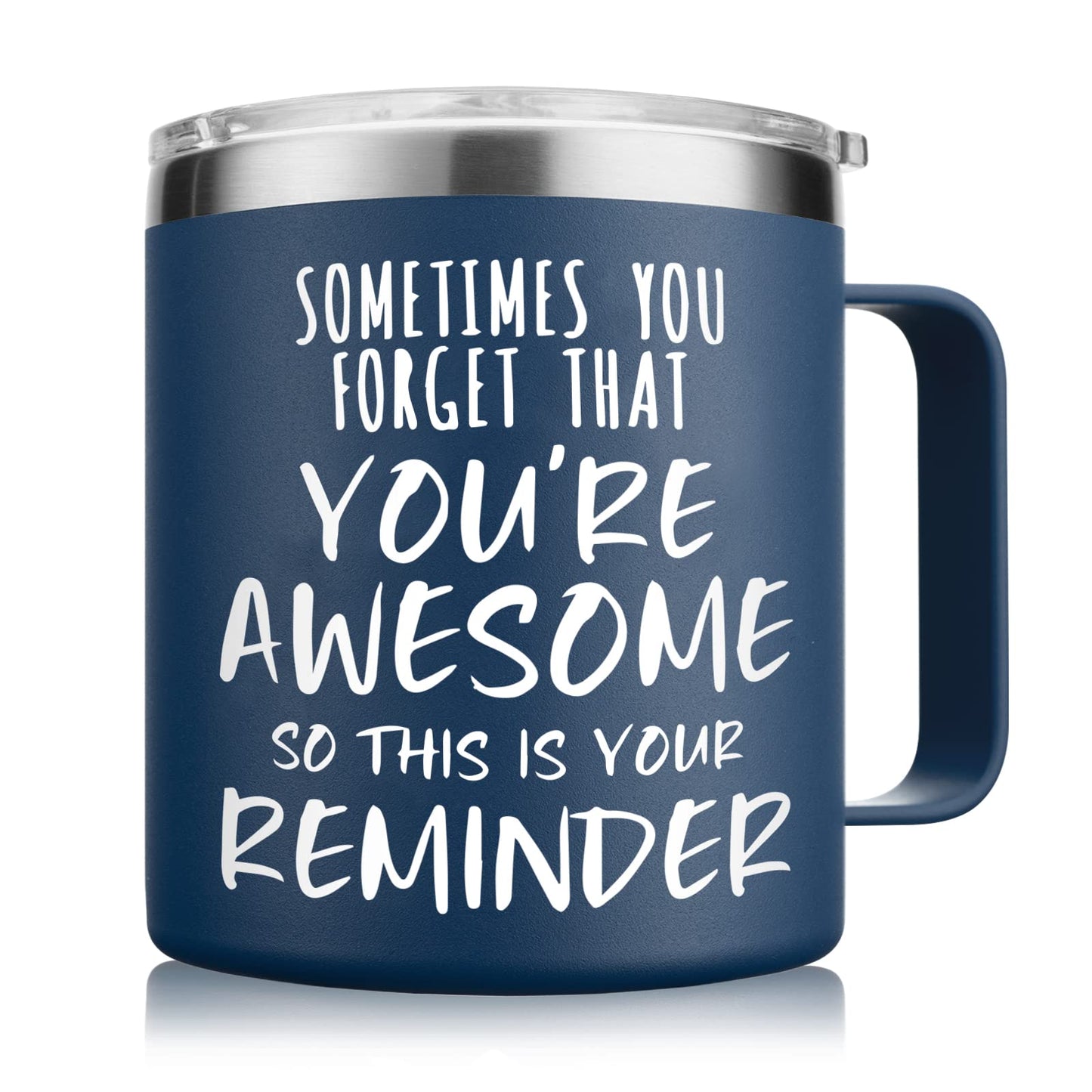 NOWWISH Birthday Gifts for Men - Awesome Coffee Mug, Inspirational & Holiday Presents for Men Him Boyfriend Husband, 14oz Navy Blue